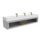 Castello Usa Nile 84-inch Gray Vanity Set with White Top and Gold Handles CB-MC-84G-GLD-2053-WH - alternate 8